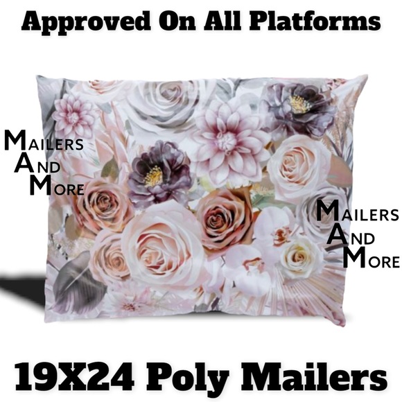 10 Boho Floral Roses Poly Mailers, 19x24, Jackets, Sweaters, Jeans - Picture 4 of 5
